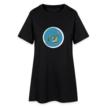 Carte de la terre plate - Robe T-shirt Femme - noir - Devant