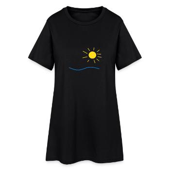 Soleil et mer - Robe T-shirt Femme - noir - Devant