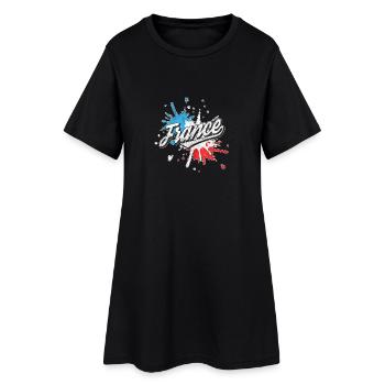 frankreich eifel turm franzoesisch lebendig - Frauen T-Shirt-Kleid - Schwarz - Vorne