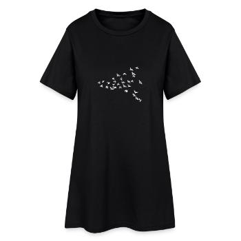 oiseaux - Robe T-shirt Femme - noir - Devant