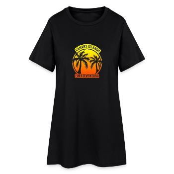 Canary Islands Fuerteventura palm trees - Women’s T-Shirt Dress - black - Front