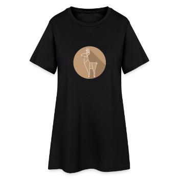 hirsch - Frauen T-Shirt-Kleid - Schwarz - Vorne