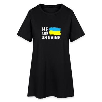 Ukraine Ukrainian flag drawing gift idea - Women’s T-Shirt Dress - black - Front