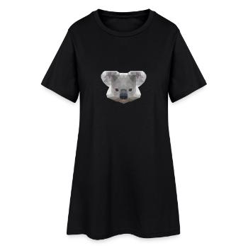Mr Koala - Frauen T-Shirt-Kleid - Schwarz - Vorne