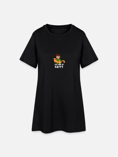 Dogs make me happy - Robe T-shirt Femme - noir