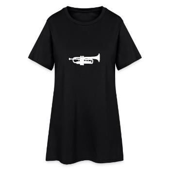 Trompette Blanc - Robe T-shirt Femme - noir - Devant