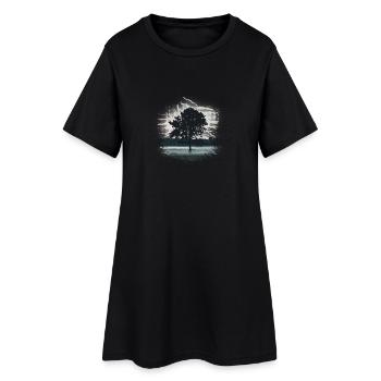 Baum in der Natur im Paint Stil - Frauen T-Shirt-Kleid - Schwarz - Vorne