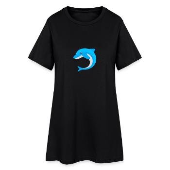 dauphin bleu - Robe T-shirt Femme - noir - Devant