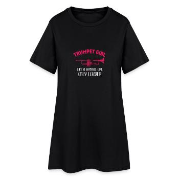 Trompette fille - fille normale seulement plus fort - Robe T-shirt Femme - noir - Devant