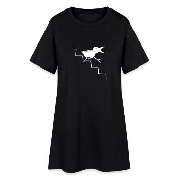 Oiseau descend les escaliers - Robe T-shirt Femme - noir - Devant