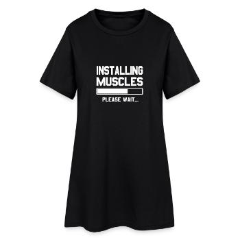Installation de muscles - Robe T-shirt Femme - noir - Devant