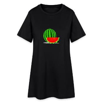 Pixel Art Melon - Robe T-shirt Femme - noir - Devant