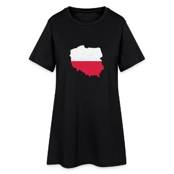 Carte géographique Drapeau Pologne T-Shirt Polska Cadeau - Robe T-shirt Femme - noir - Devant