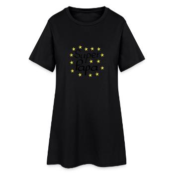 Super Papa gelbe Sterne Geschenk Geburtstag Vater - Frauen T-Shirt-Kleid - Schwarz - Vorne