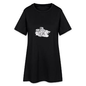 Eléphant # Art nord-allemand - Robe T-shirt Femme - noir - Devant
