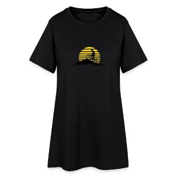 Sport - Radfahrer Berge und Sonne - Frauen T-Shirt-Kleid - Schwarz - Vorne