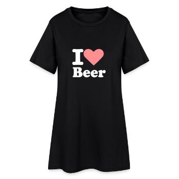 I love Beer - Frauen T-Shirt-Kleid - Schwarz - Vorne