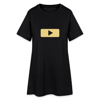Play - Tasten - Player - Musik - Frauen T-Shirt-Kleid - Schwarz - Vorne