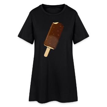 Eis - Frauen T-Shirt-Kleid - Schwarz - Vorne