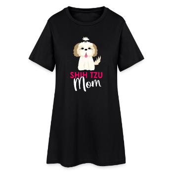 Chien Shih Tzu - Robe T-shirt Femme - noir - Devant