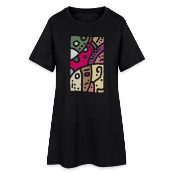 Modèle art - ethno couleur - Robe T-shirt Femme - noir - Devant