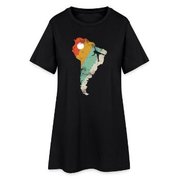 Carte rétro à bandes argentines - Robe T-shirt Femme - noir - Devant