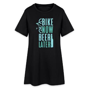 vélo maintenant bière plus tard - Mountainbike - Robe T-shirt Femme - noir - Devant