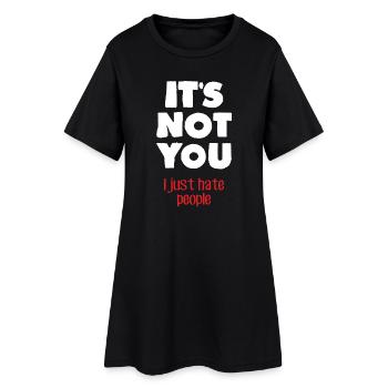 Ich hasse Menschen (dunkel) - Frauen T-Shirt-Kleid - Schwarz - Vorne