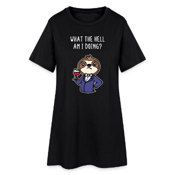 Chilling Animal Relax Sloth Statement Mammal - Robe T-shirt Femme - noir - Devant