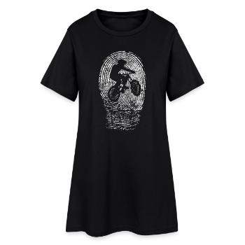 Mountain bike fingerprint - Women’s T-Shirt Dress - black - Front