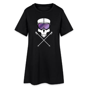 Crâne de ski - Robe T-shirt Femme - noir - Devant