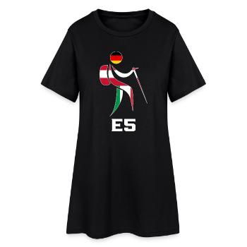 Alpenüberquerung E5 Alpen Alpenüberquerer Wanderer - Frauen T-Shirt-Kleid - Schwarz - Vorne