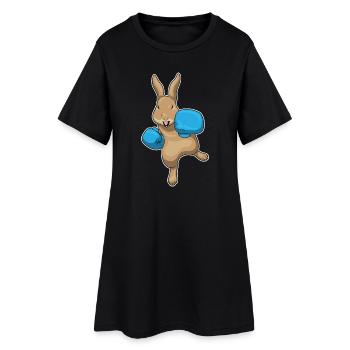 Lapin Boxer Gants de boxe Boxe - Robe T-shirt Femme - noir - Devant