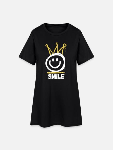 Graffiti de sourire - Robe T-shirt Femme - noir