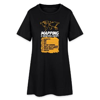 Conception cartographique - Robe T-shirt Femme - noir - Devant