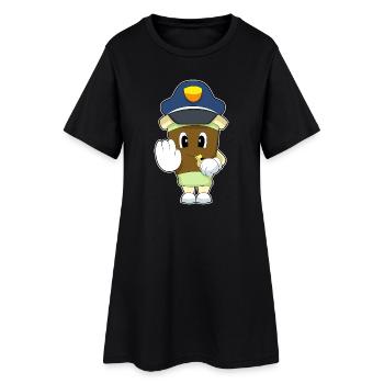 Café Policier Sifflet Police - Robe T-shirt Femme - noir - Devant
