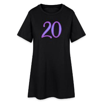 20. 20 ANS. 20e ANNIVERSAIRE. ANNIVERSAIRE 20 ANS. - Robe T-shirt Femme - noir - Devant