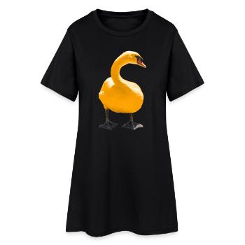 Elegant Swan Art Print - Women’s T-Shirt Dress - black - Front