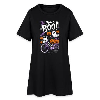 Thème de vélo d’Halloween effrayant - Robe T-shirt Femme - noir - Devant