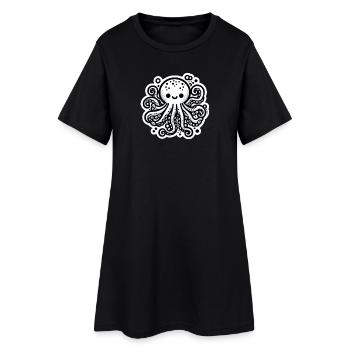 Octopus Octopus Blanc Autocollant - Robe T-shirt Femme - noir - Devant