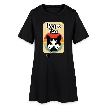 Retro cat - Robe T-shirt Femme - noir - Devant