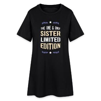 Einzige Schwester Limited Edition - Frauen T-Shirt-Kleid - Schwarz - Vorne