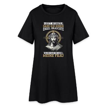 Jesus Christlich Katholiken Gläubiger Gottesdienst - Frauen T-Shirt-Kleid - Schwarz - Vorne