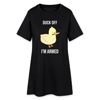 Canard Je suis armé - Robe T-shirt Femme - noir - Devant
