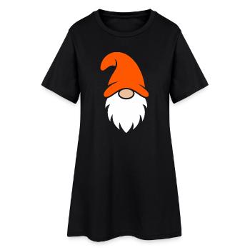 Orange Hut Gartenzwerg - Frauen T-Shirt-Kleid - Schwarz - Vorne