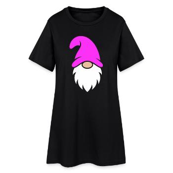 Gnome de Noël au chapeau rose - Robe T-shirt Femme - noir - Devant