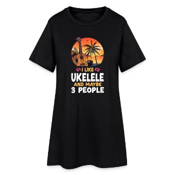 Ukulélé hawaïen que j’aime - Robe T-shirt Femme - noir - Devant