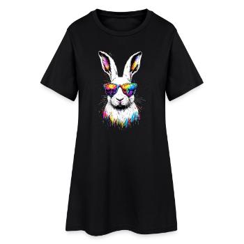 Lapin de montagne Lièvre arctique Labiin albinos Lapin blanc - Robe T-shirt Femme - noir - Devant
