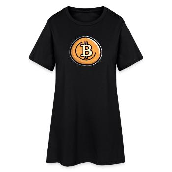 Bitcoin Münzkunst Emblem - Frauen T-Shirt-Kleid - Schwarz - Vorne
