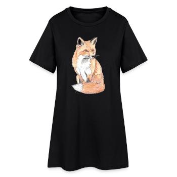 Petit renard des forêts - un compagnon doux - Robe T-shirt Femme - noir - Devant